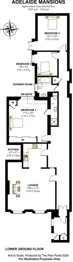 Adelaide Mansions, Hove floorplan