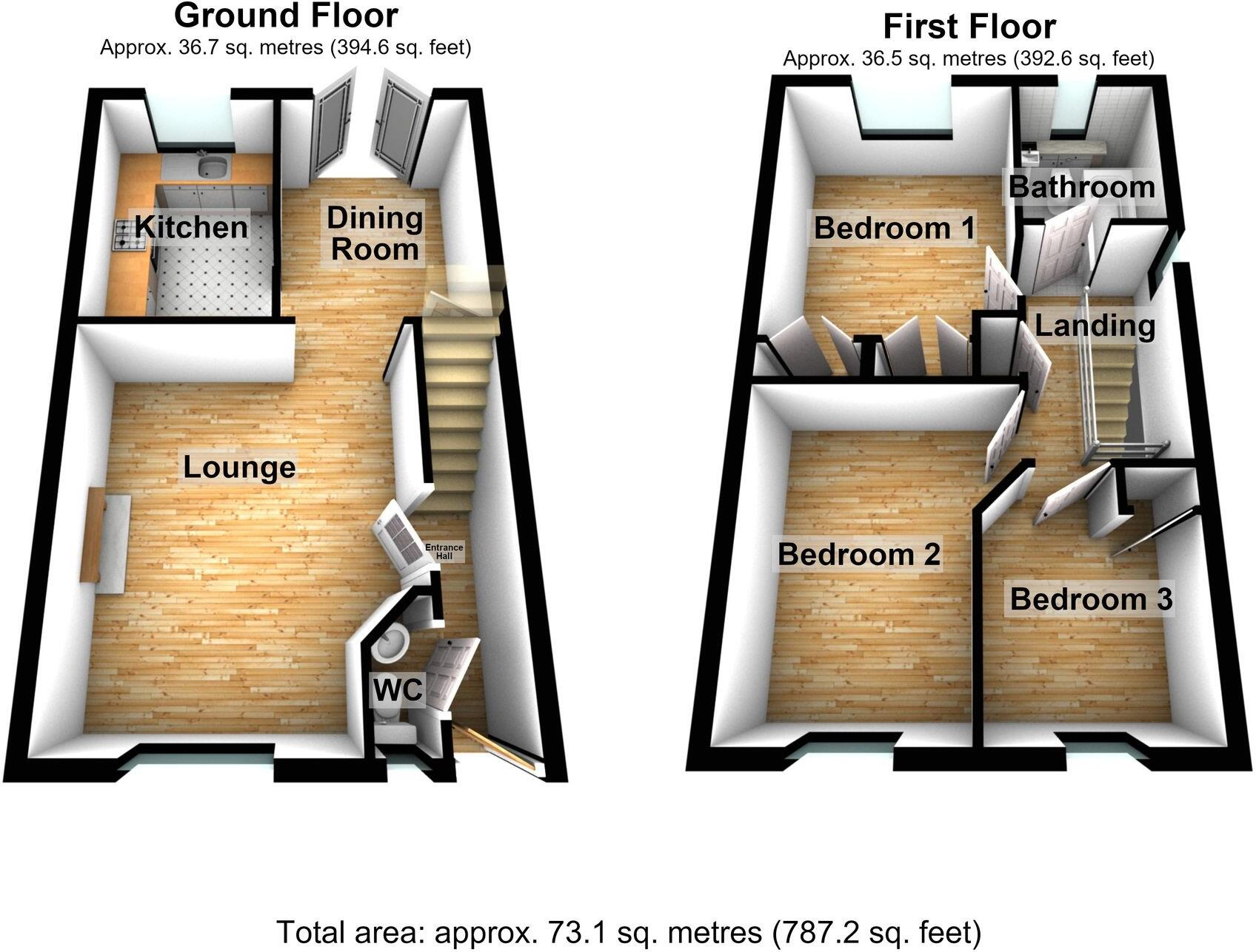 Stryd Hywel Harris, Ystrad Mynach, CF82 floorplan