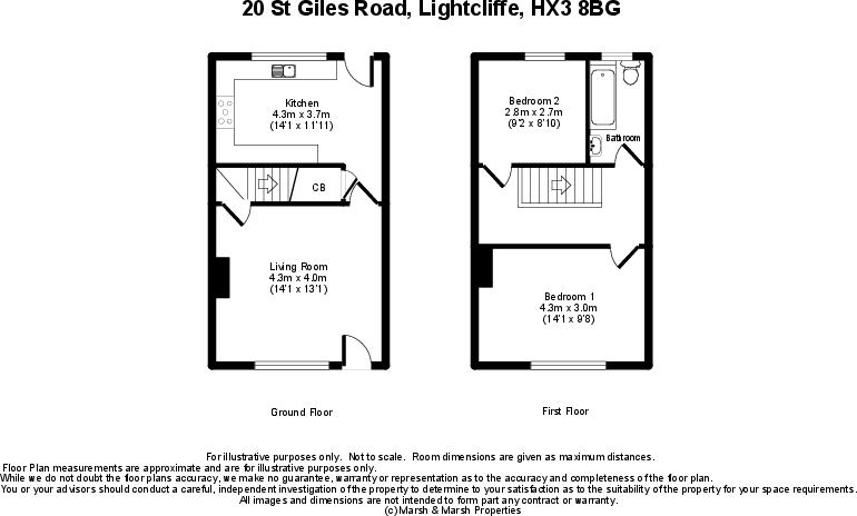 20 St. Giles Road, Lightcliffe, HX3 8BG floorplan