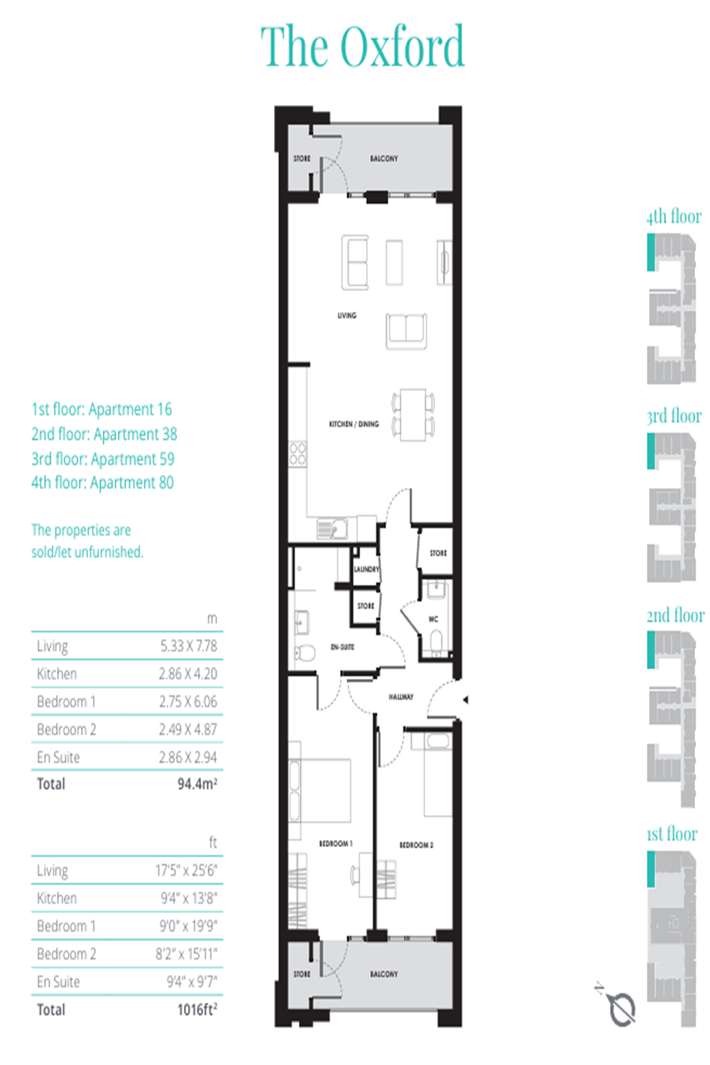 Apartment 38, Button House floorplan