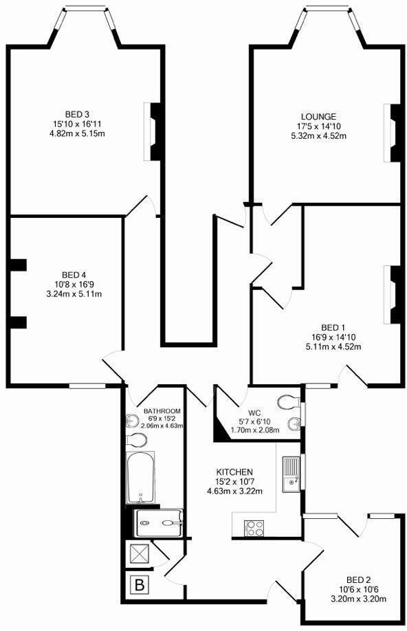 £160pppw - Osborne Avenue, Jesmond, Newcastle Upon Tyne floorplan