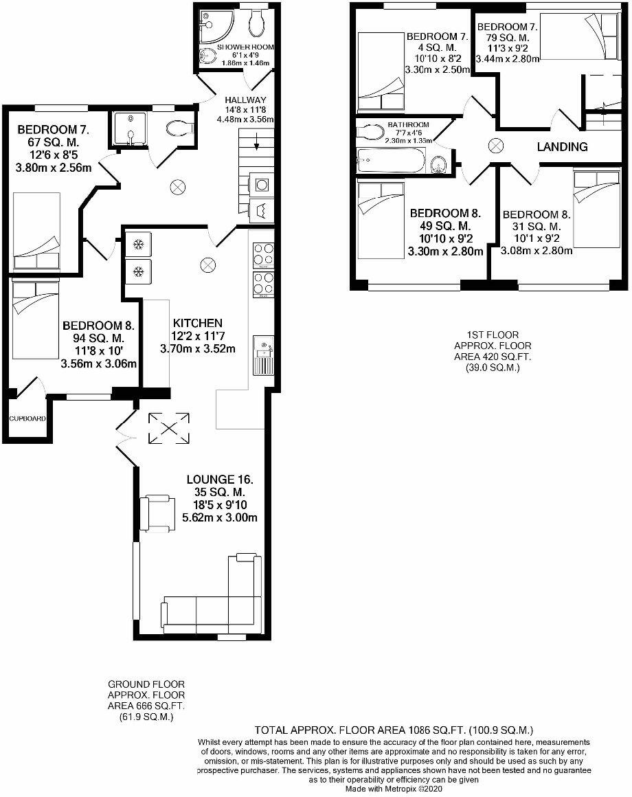 6 Bedroom Student Home - Downs Road, UKC floorplan