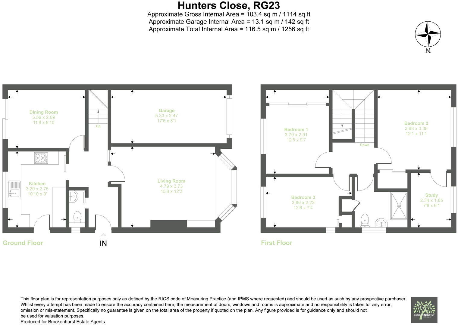 Hunters Close, Oakley, Basingstoke, RG23 7BG floorplan