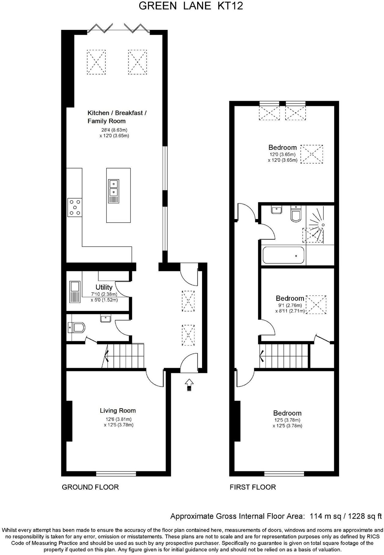 Green Lane, Hersham Village, KT12 floorplan