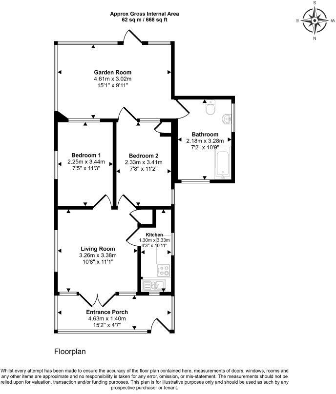 278 Faversham Road, Seasalter, Whitstable, Kent, CT5 4BN floorplan