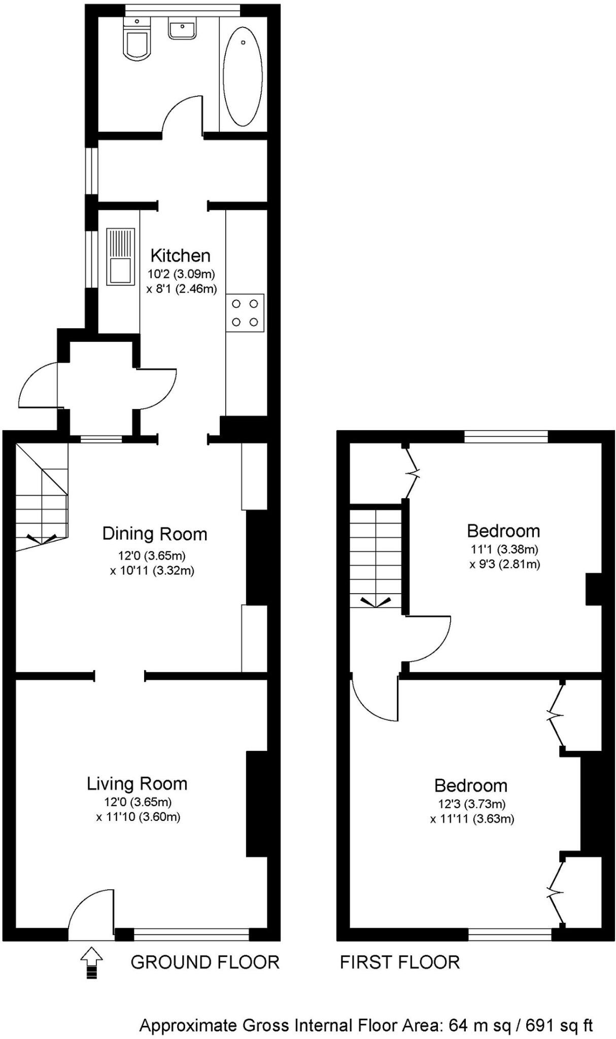 Mills Road, Hersham Village, KT12 floorplan