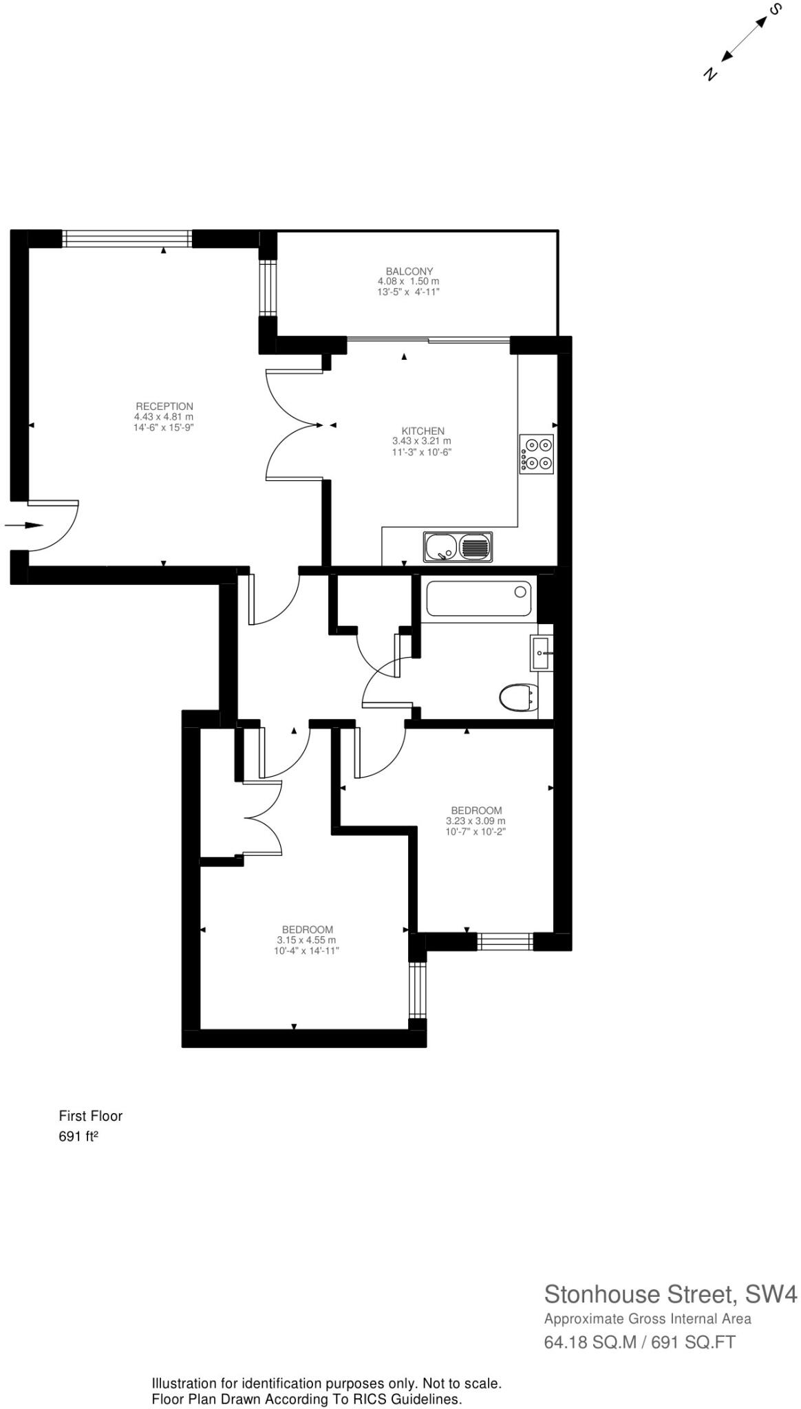 Stonhouse Street, London, SW4 floorplan