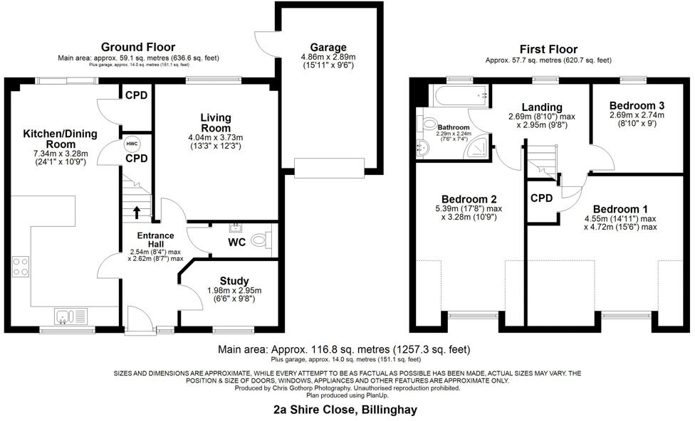 2a Shire Close, Billinghay, Lincoln, Lincolnshire, LN4 4GR floorplan