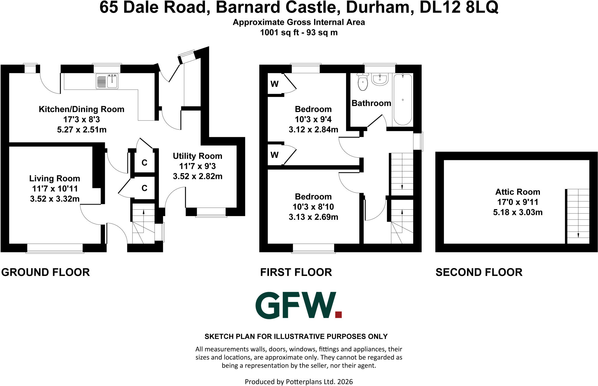 65, Dale Road, Barnard Castle, Durham, DL12 floorplan