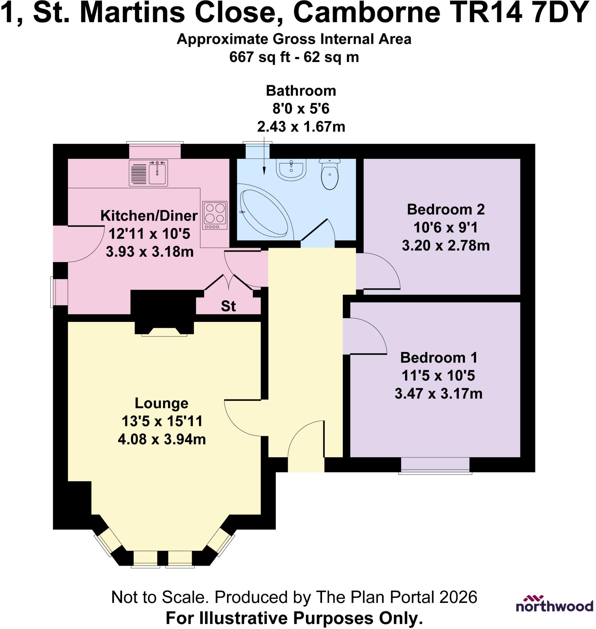 St Martins Close, Tregurthen Road, Camborne, TR14 floorplan