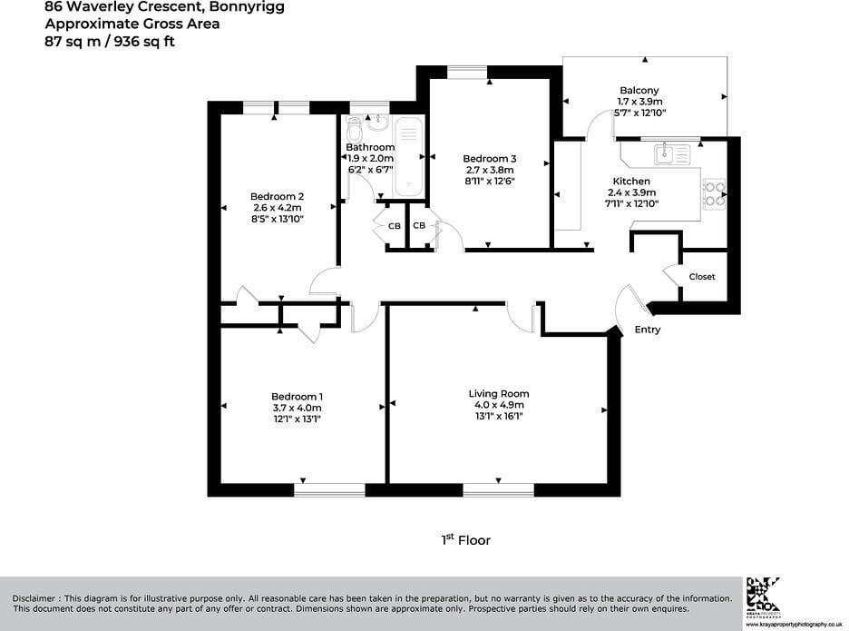 Waverley Crescent, Bonnyrigg, EH19 floorplan