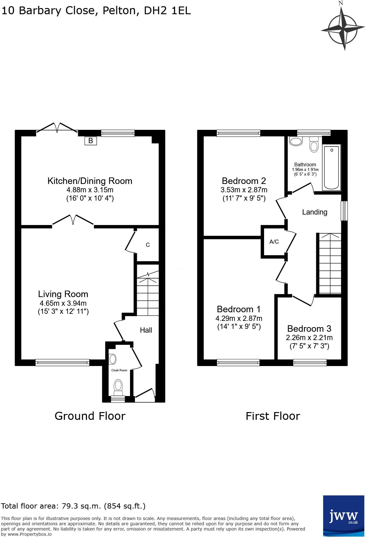 Barbary Close, Pelton, Chester Le Street, DH2 floorplan