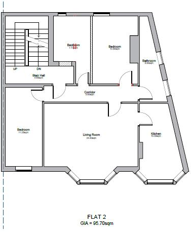 Flat 2 -1-2 Marine Road West, Morecambe floorplan