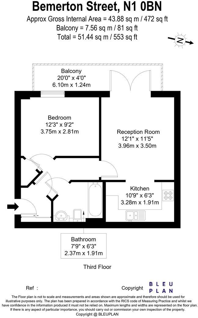 Naish Court, Bemerton Street, London, N1 floorplan