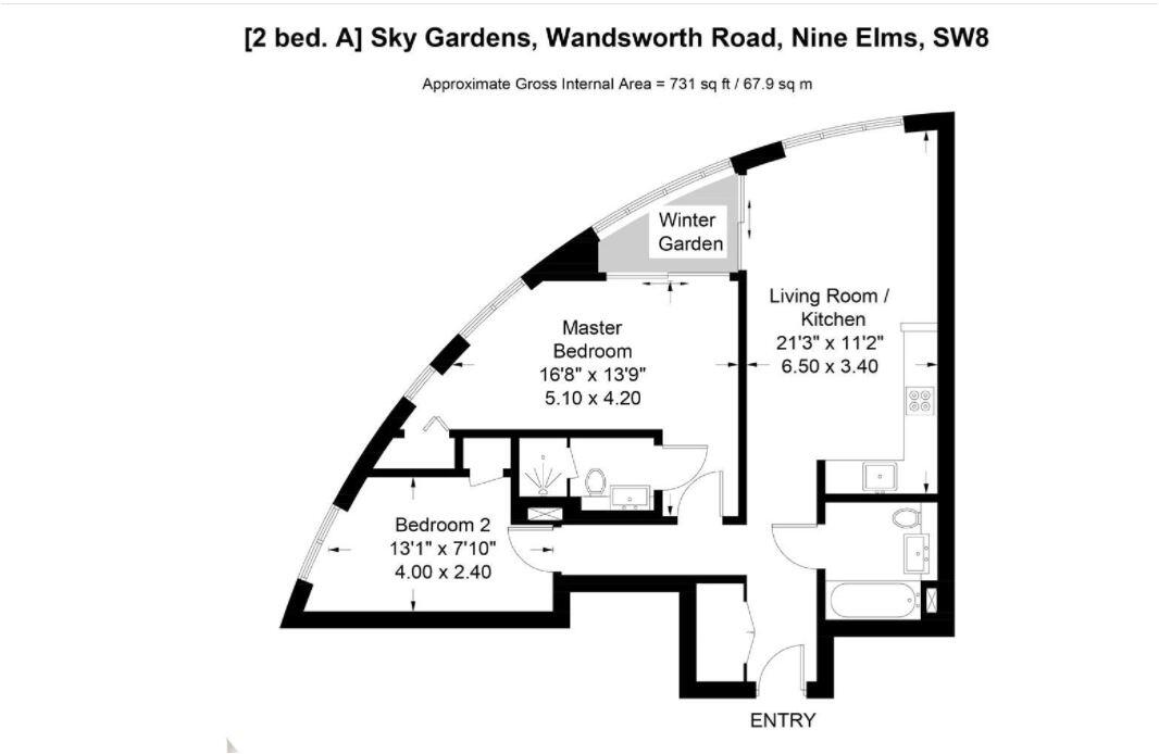 Wandsworth Road, Vauxhall, Sky Gardens, London, SW8 2LY floorplan