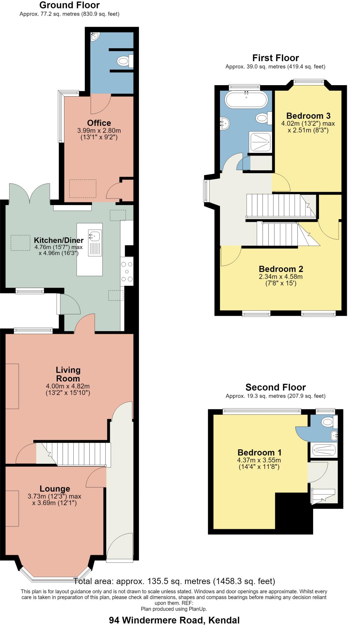 94 Windermere Road, Kendal, Cumbria, LA9 5EZ floorplan