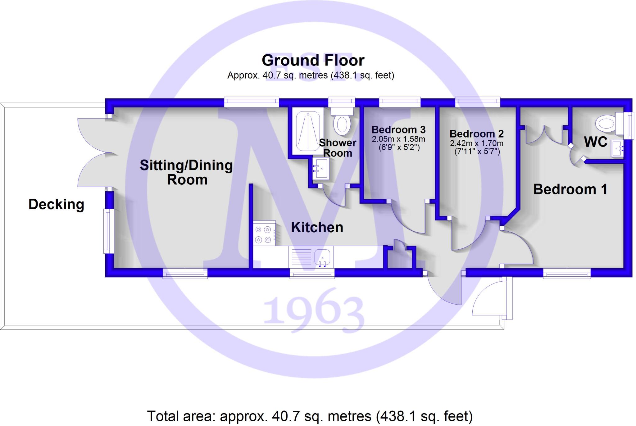 Sycamore, Hoburne Bashley Holiday Park, New Milton, Hampshire, BH25 floorplan
