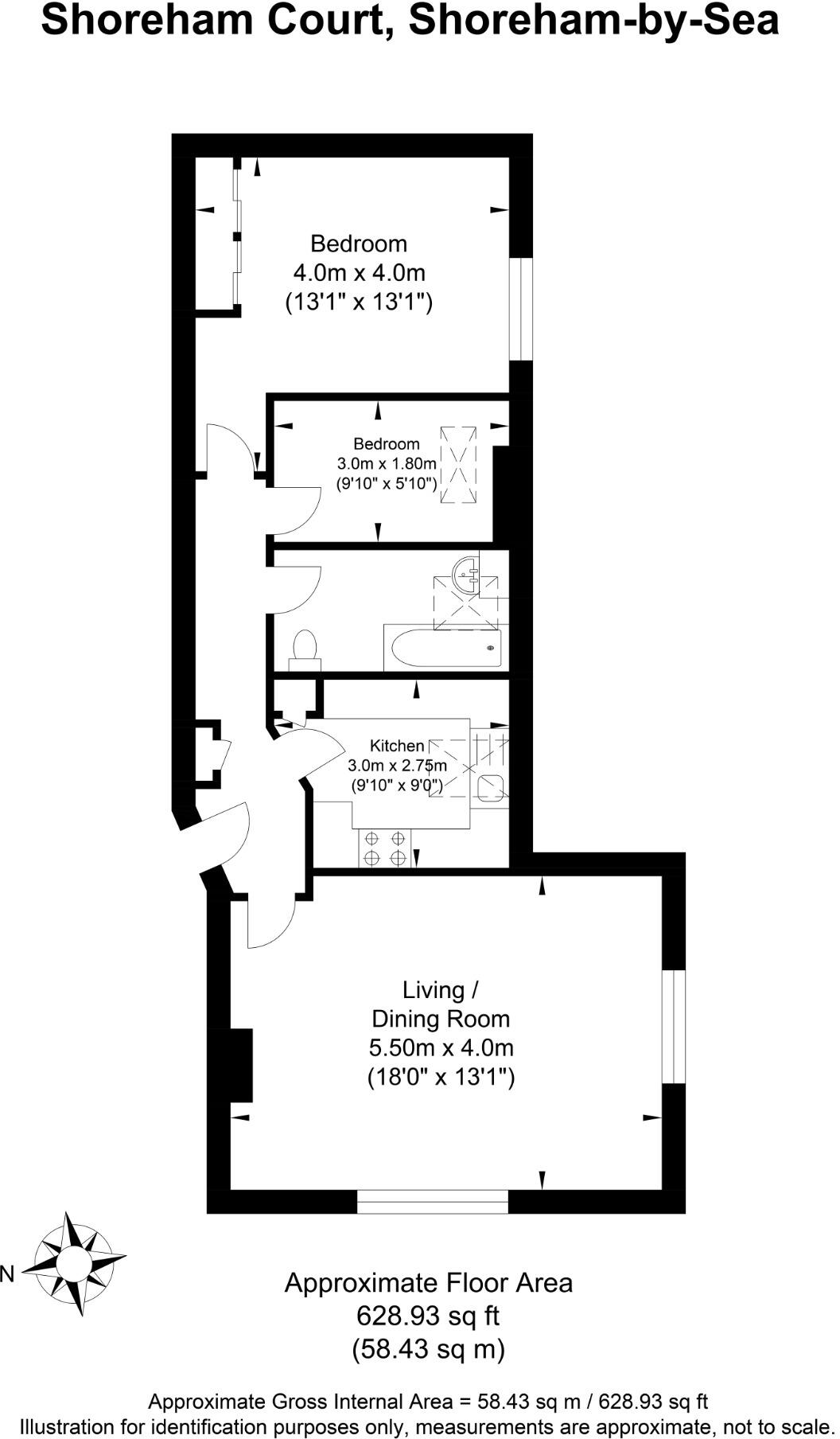 Shoreham Court, The Close, Shoreham-By-Sea, West Sussex, BN43 5AR floorplan