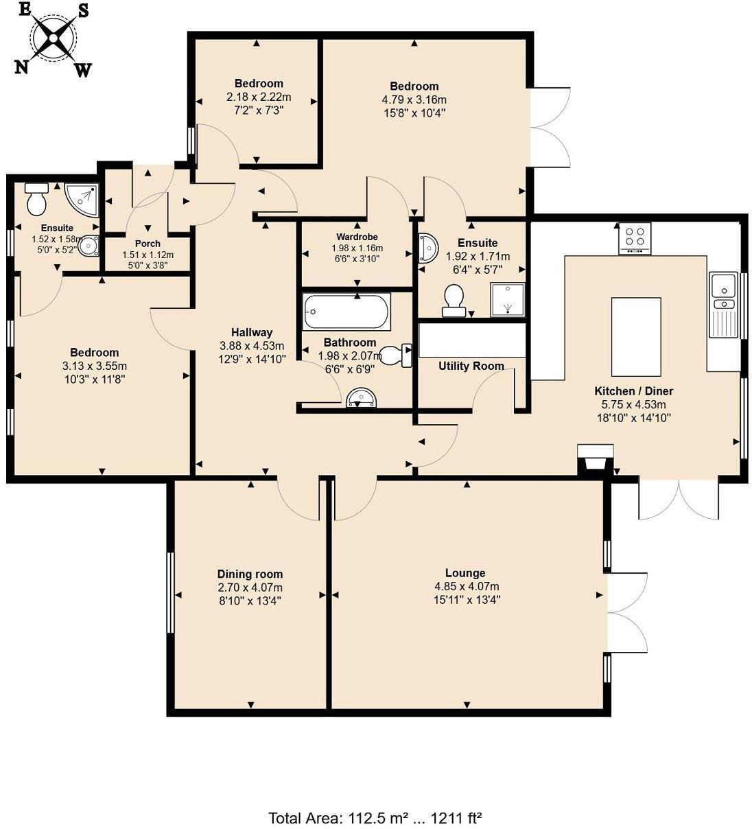 The Bungalows, Clowne, Chesterfield floorplan