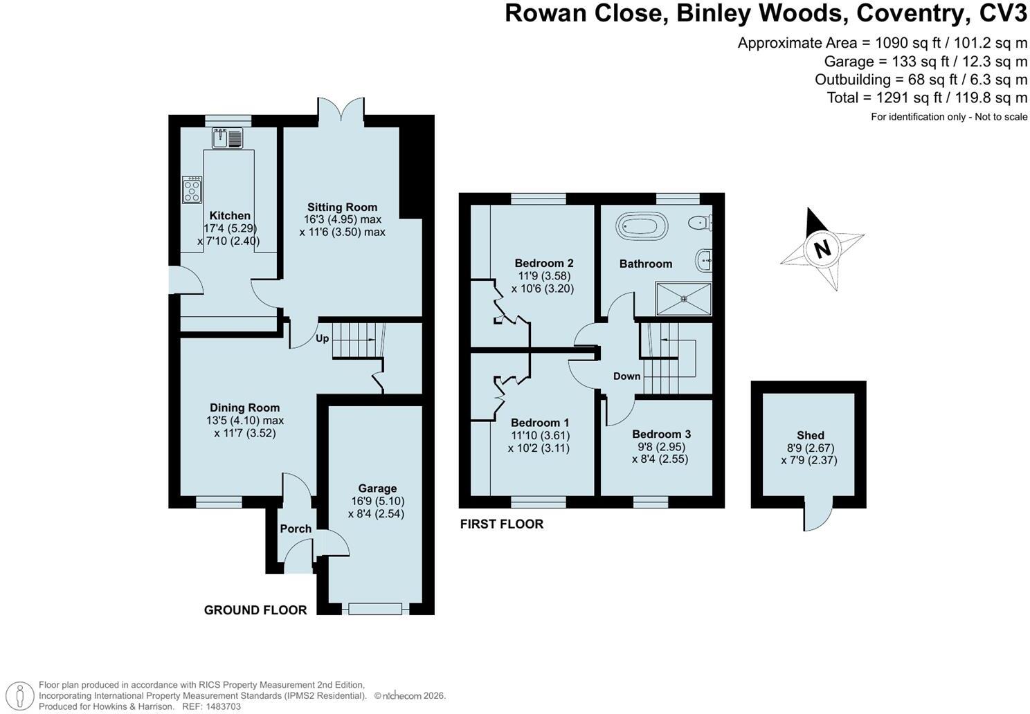 Rowan Close, Binley Woods, Coventry, CV3 floorplan