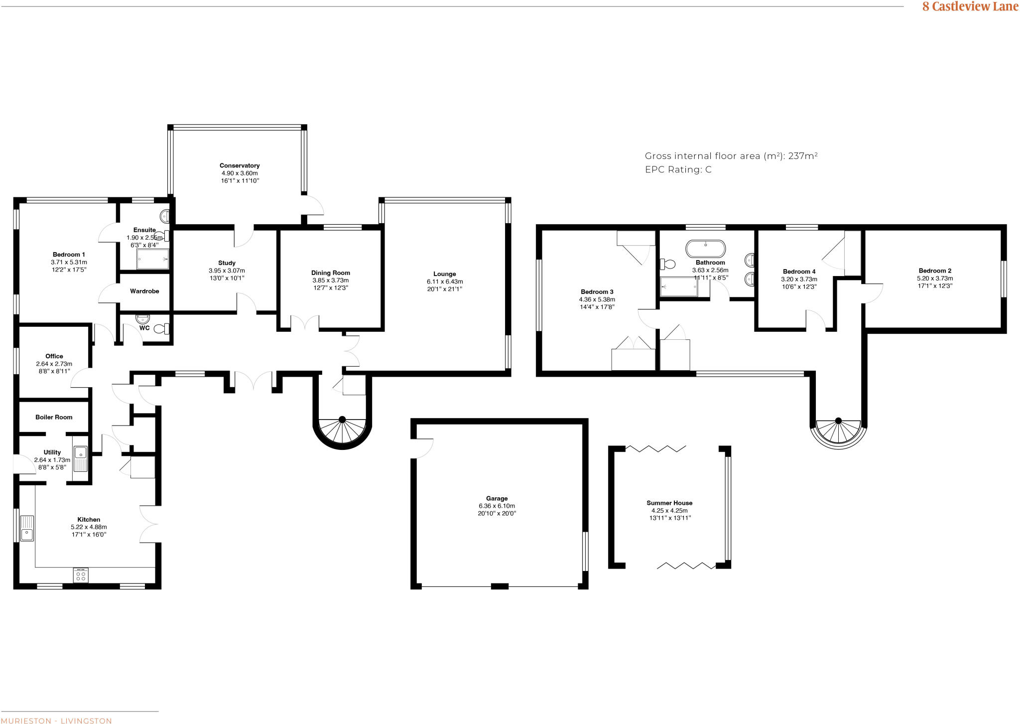 8 Castleview Lane, Murieston, Livingston, EH54 9HN floorplan