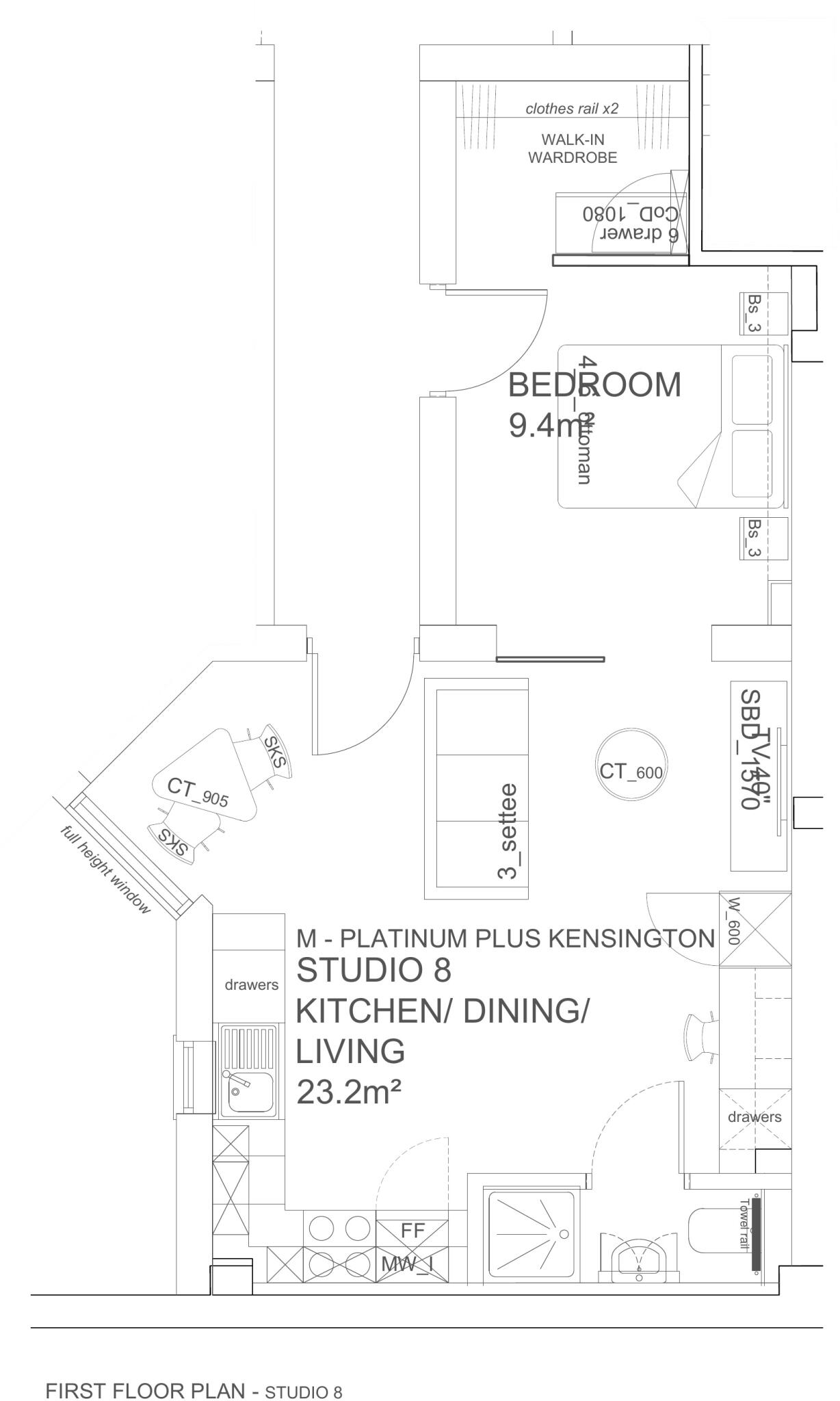 Platinum Plus Kensington- Studio 8 |Verney St floorplan