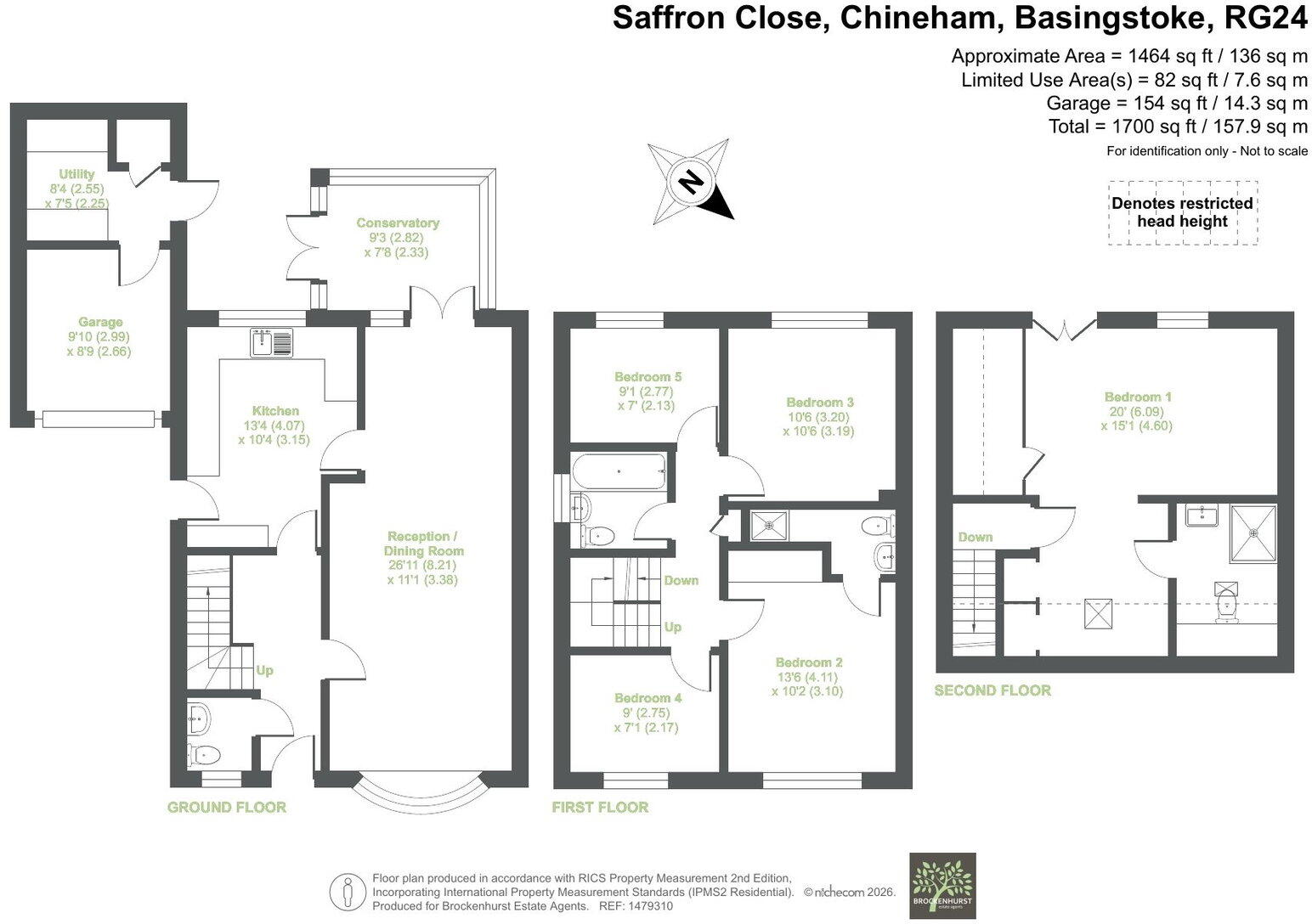 Saffron Close, Chineham RG24 8XQ floorplan