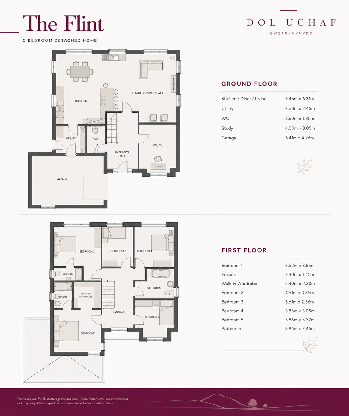 2, Dol Uchaf, Ruthin Road, Gwernymynydd, CH7 floorplan