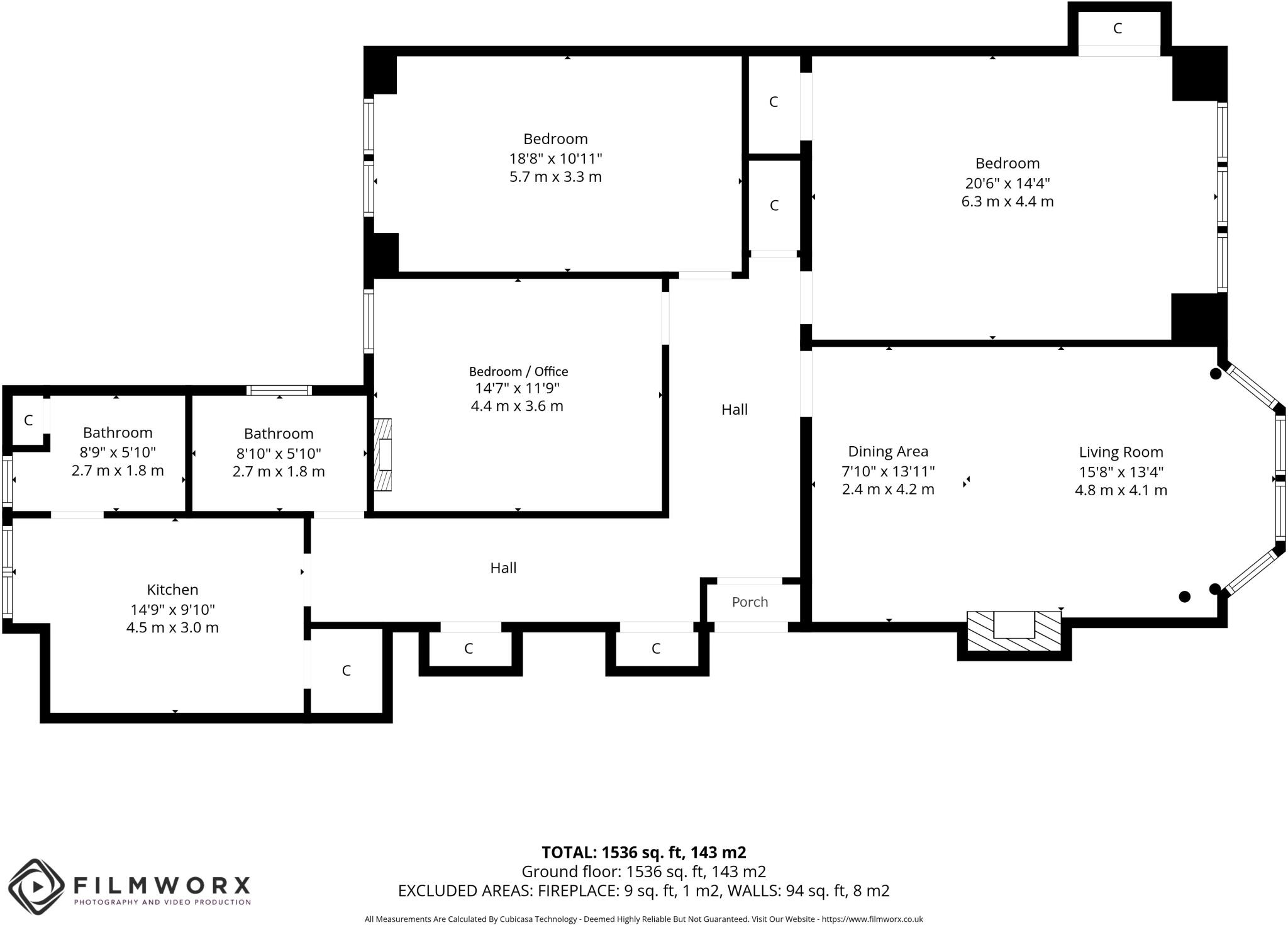 2/1, 42 Falkland Street, Hyndland, G12 9QY floorplan