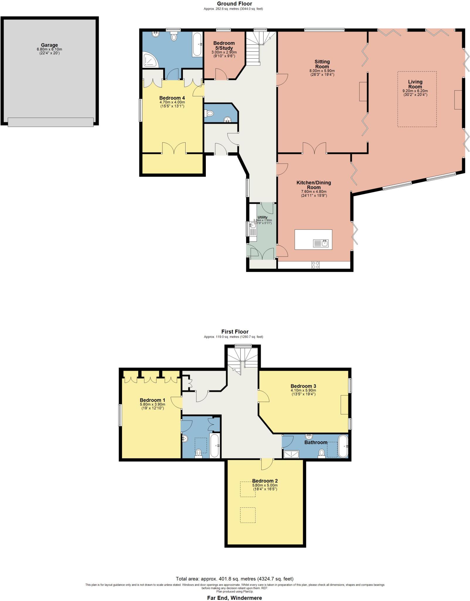 Far End, Victoria Road, Windermere, LA23 2DP floorplan