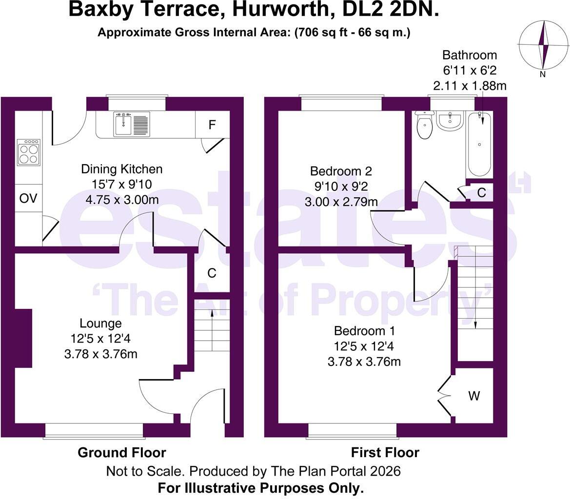 Baxby Terrace, Hurworth, DL2 2DN floorplan