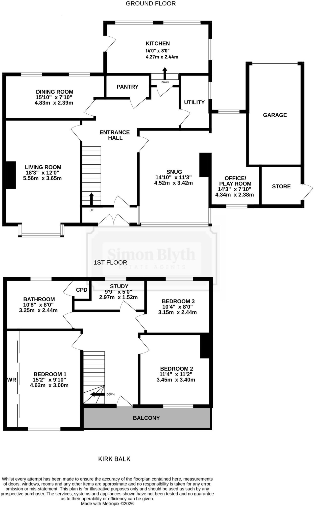 Kirkwood, Kirk Balk, Hoyland, Barnsley, S74 floorplan
