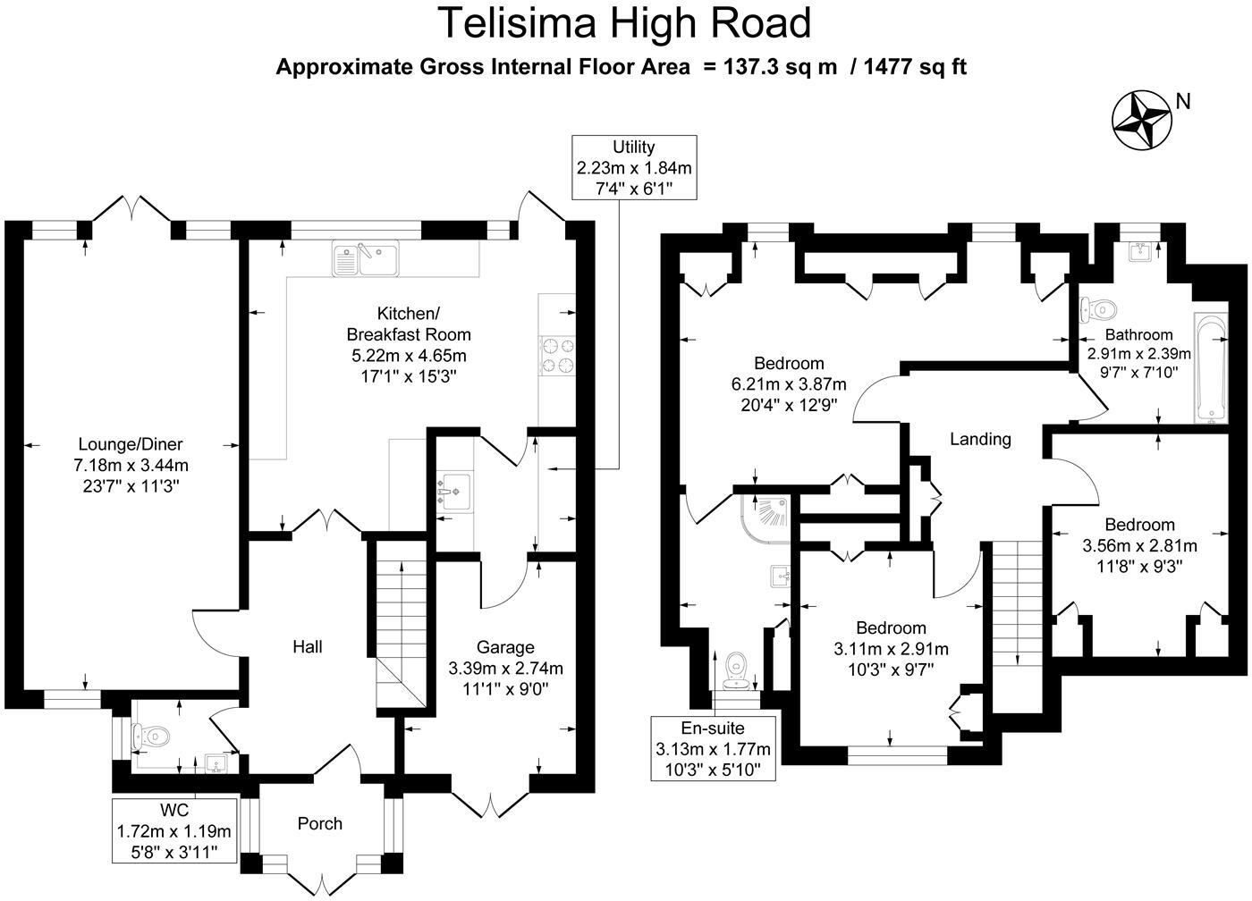 ***Boasting Just Over 1,477 sq. ft*** High Road, Langdon Hills, SS16 floorplan