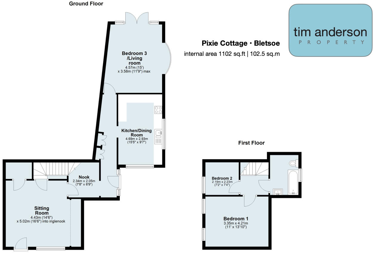 Pixie Cottage | Bletsoe | Beds | MK44 | lovely location floorplan