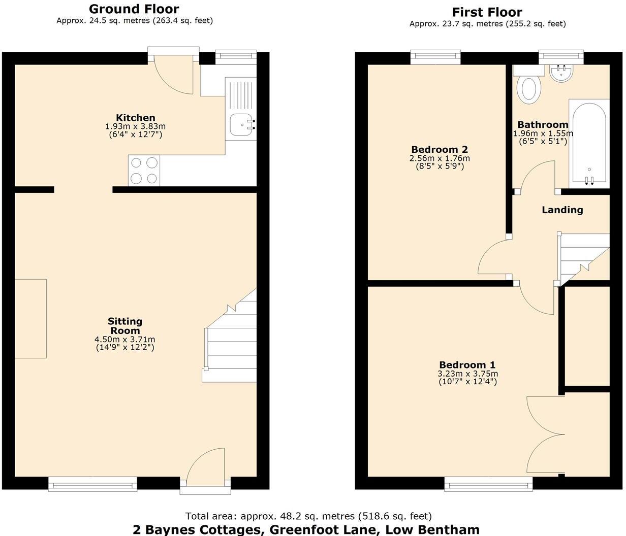 2 Baynes Cottages, Low Bentham floorplan