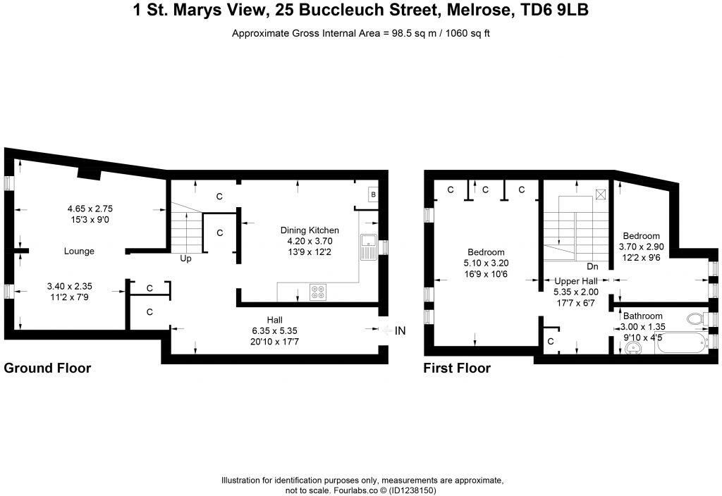 1 St Marys View, 25 Buccleuch Street, Melrose, TD6 9LB floorplan
