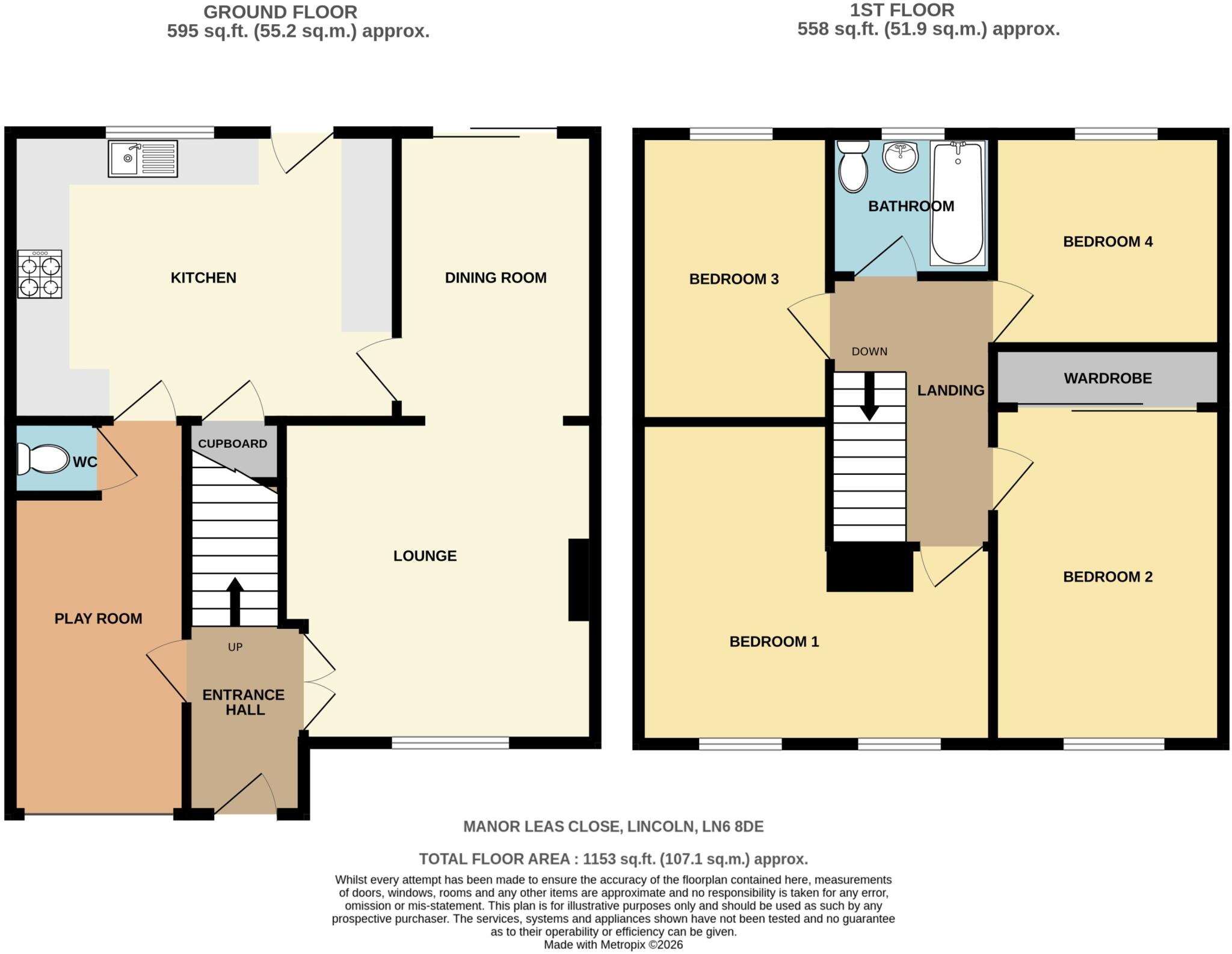 12, Manor Leas Close, Lincoln floorplan