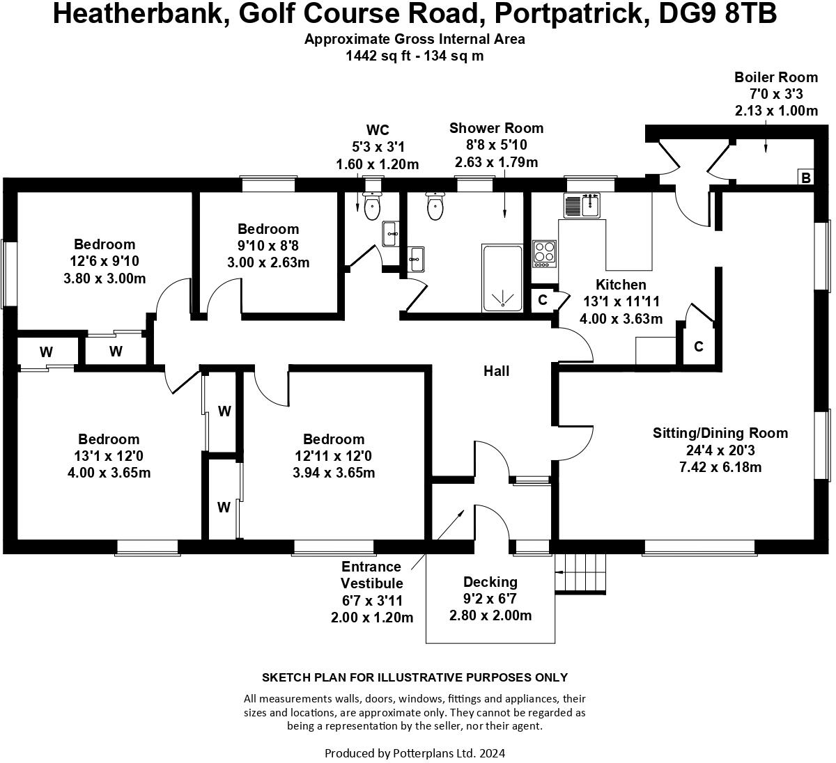 Heatherbank, Golf Course Road, Portpatrick, Stranraer, Dumfries and Galloway, DG9 floorplan