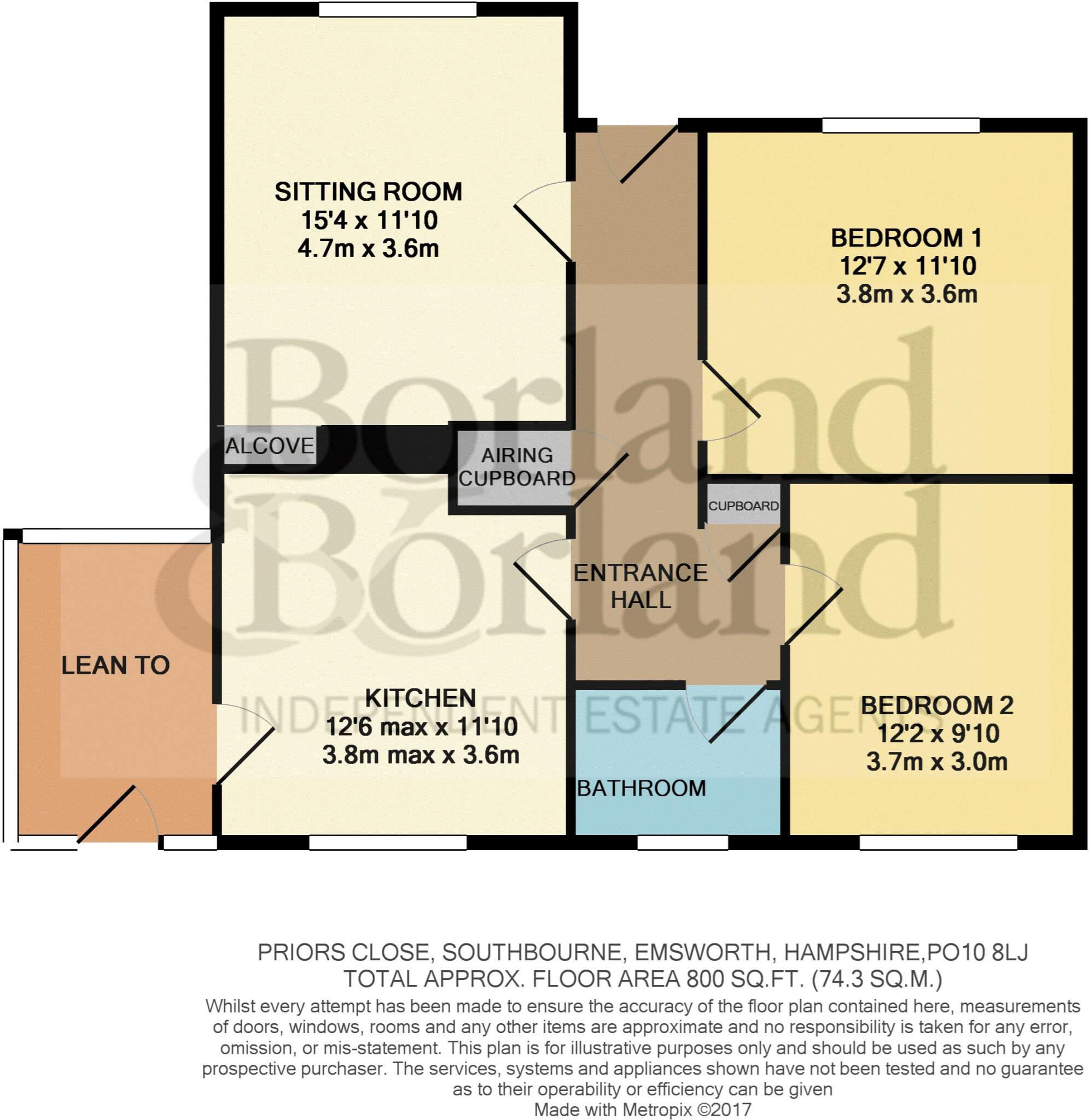 Priors Close, Southbourne. PO10 8LJ floorplan