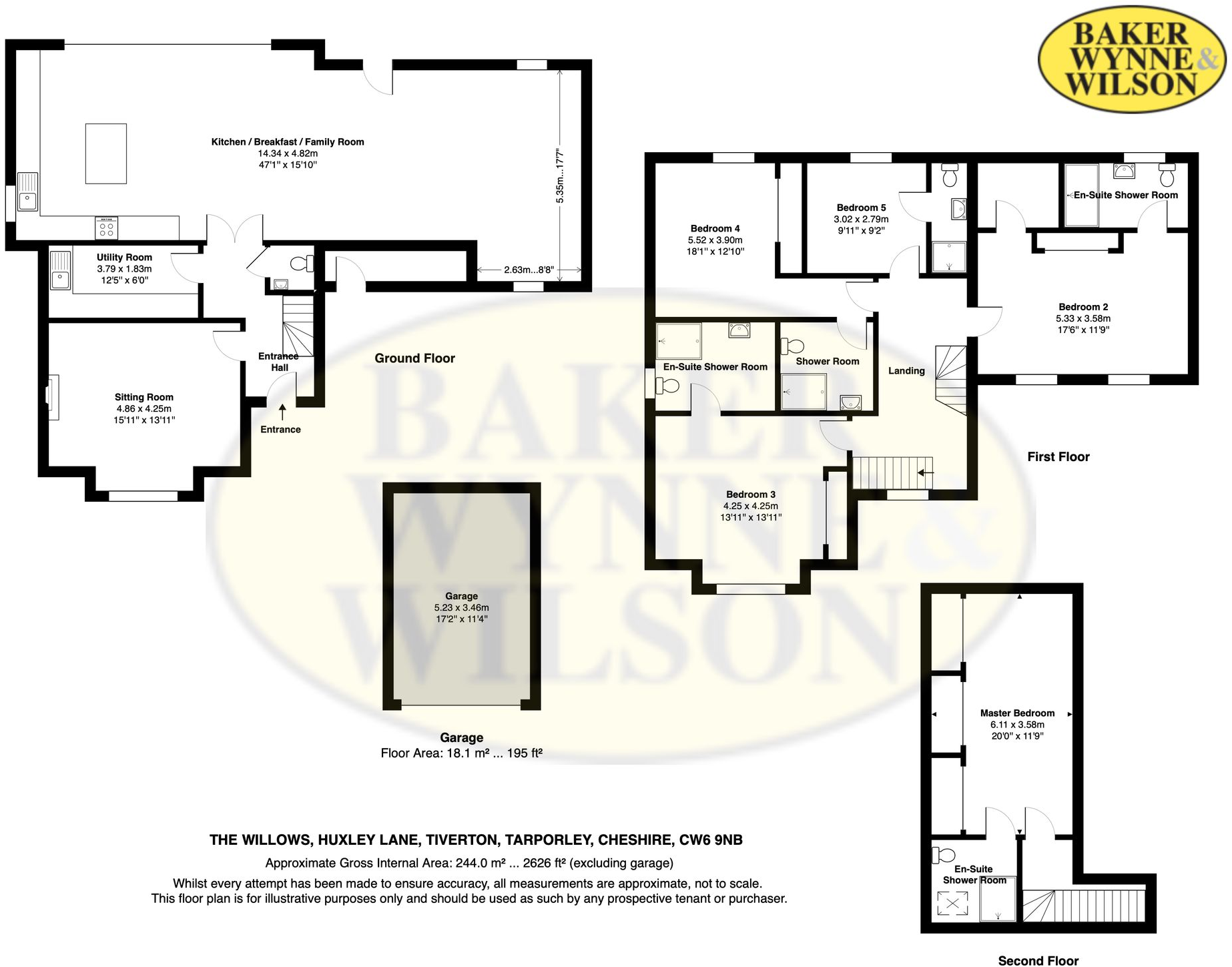 The Willows, Huxley Lane, Tiverton, CW6 floorplan
