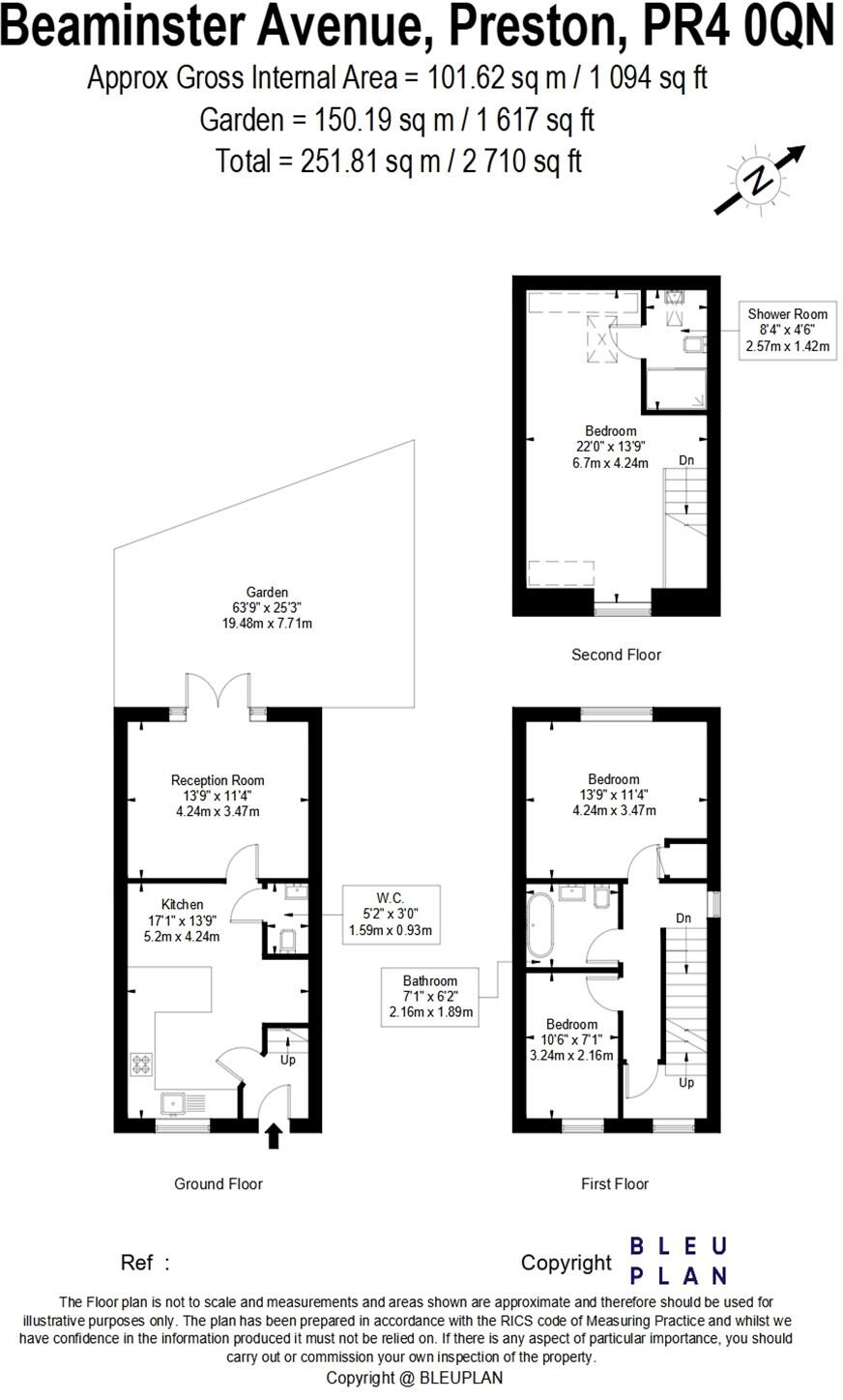 3 bedroom Semi Detached House in Beaminster Avenue, Cottam floorplan