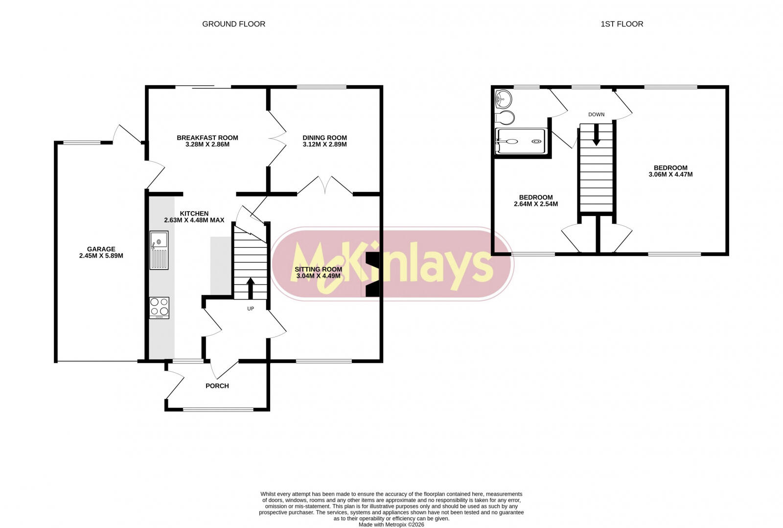 Large 2 Bed Home with 3 Reception Rooms & Sunny Rear Garden, Galmington, Taunton floorplan