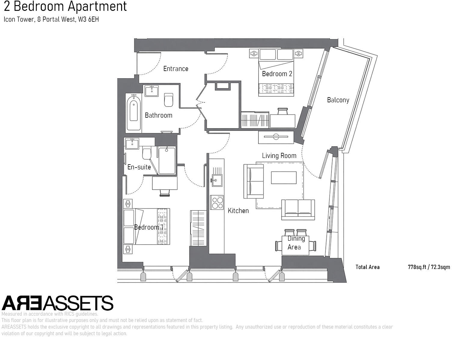 Icon Tower, Portal Way, Acton, Ealing floorplan