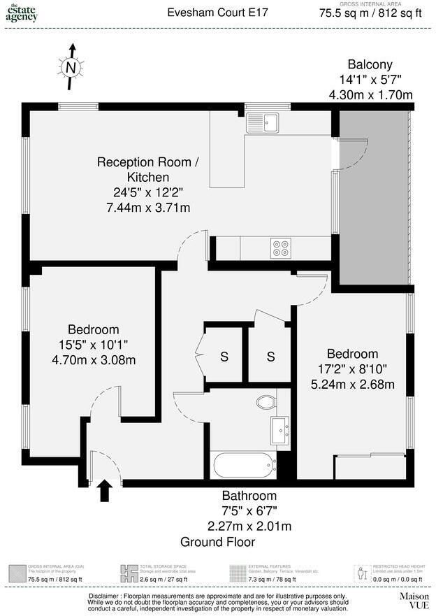 Evesham Avenue, London, E17 4NJ floorplan