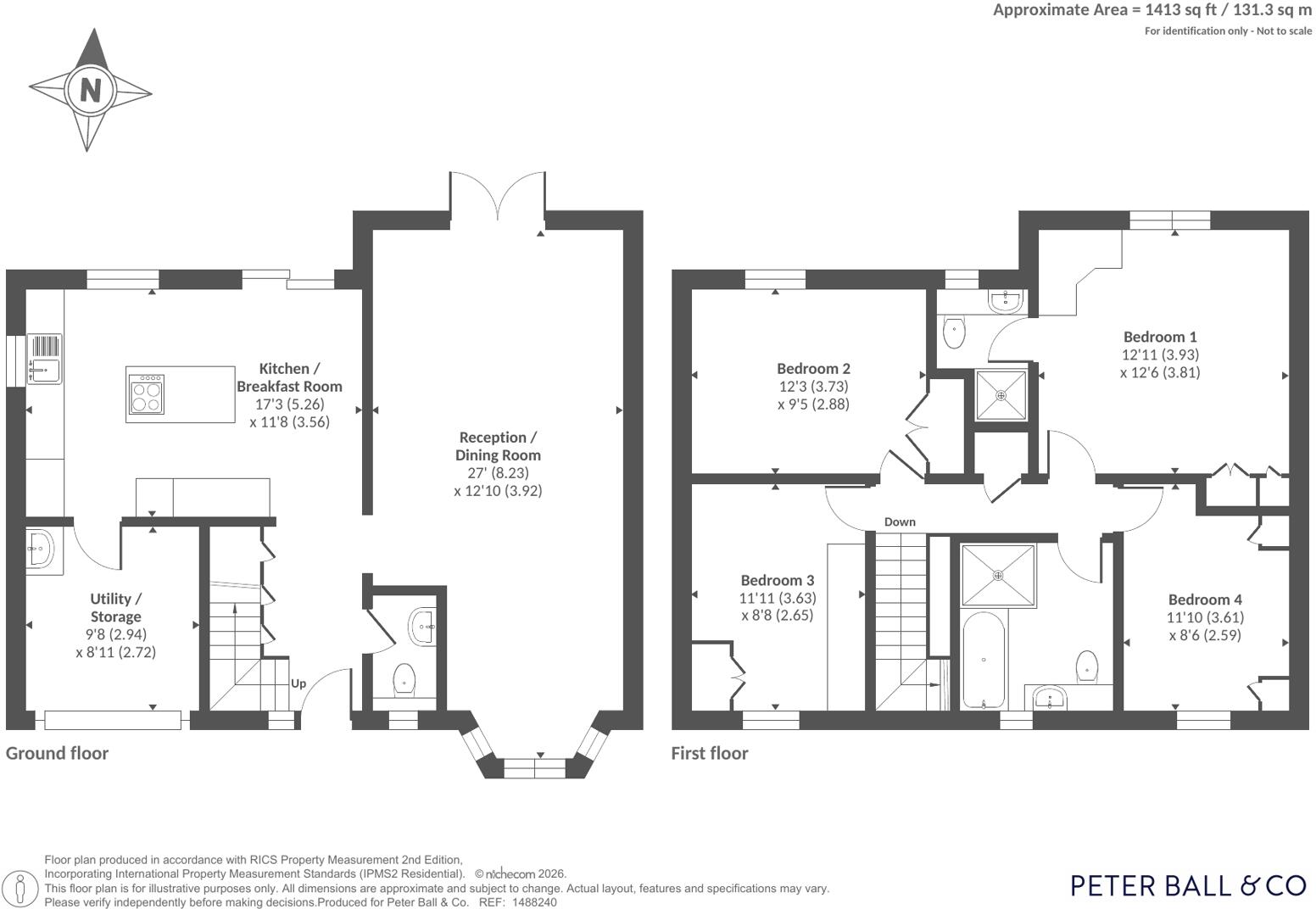 Courtney Close, Tewkesbury, Gloucestershire floorplan