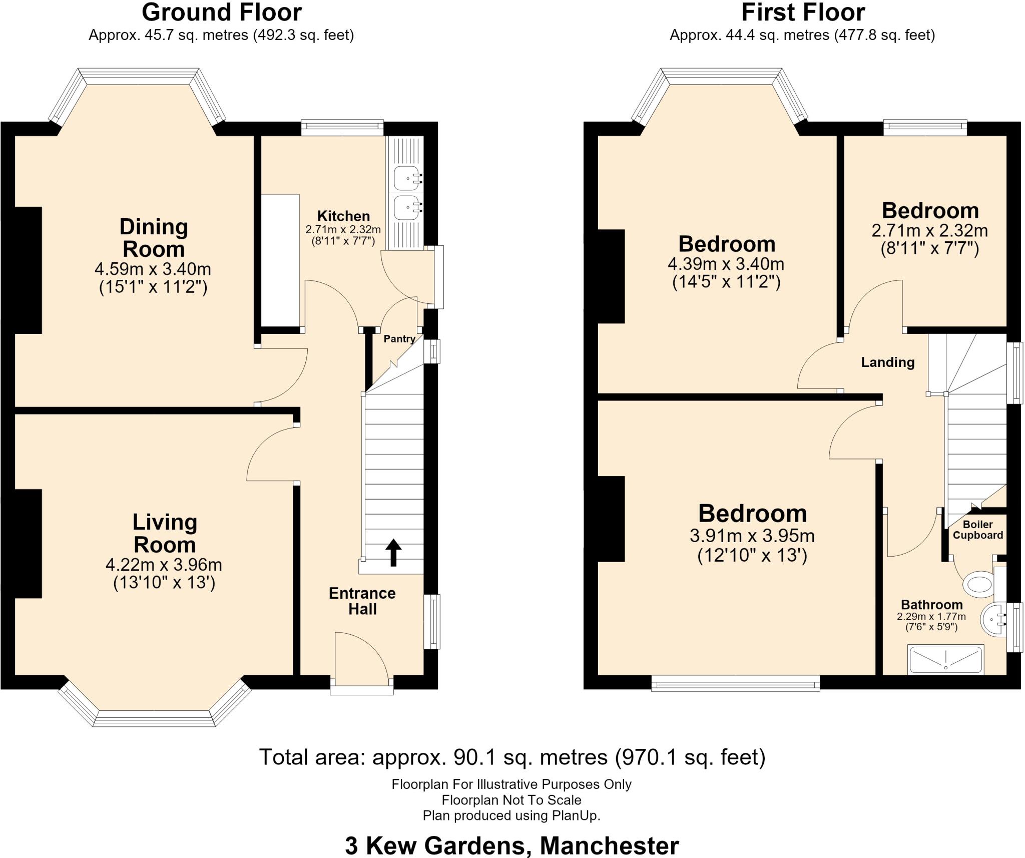3 Kew Gardens, Manchester. M40 9QF floorplan