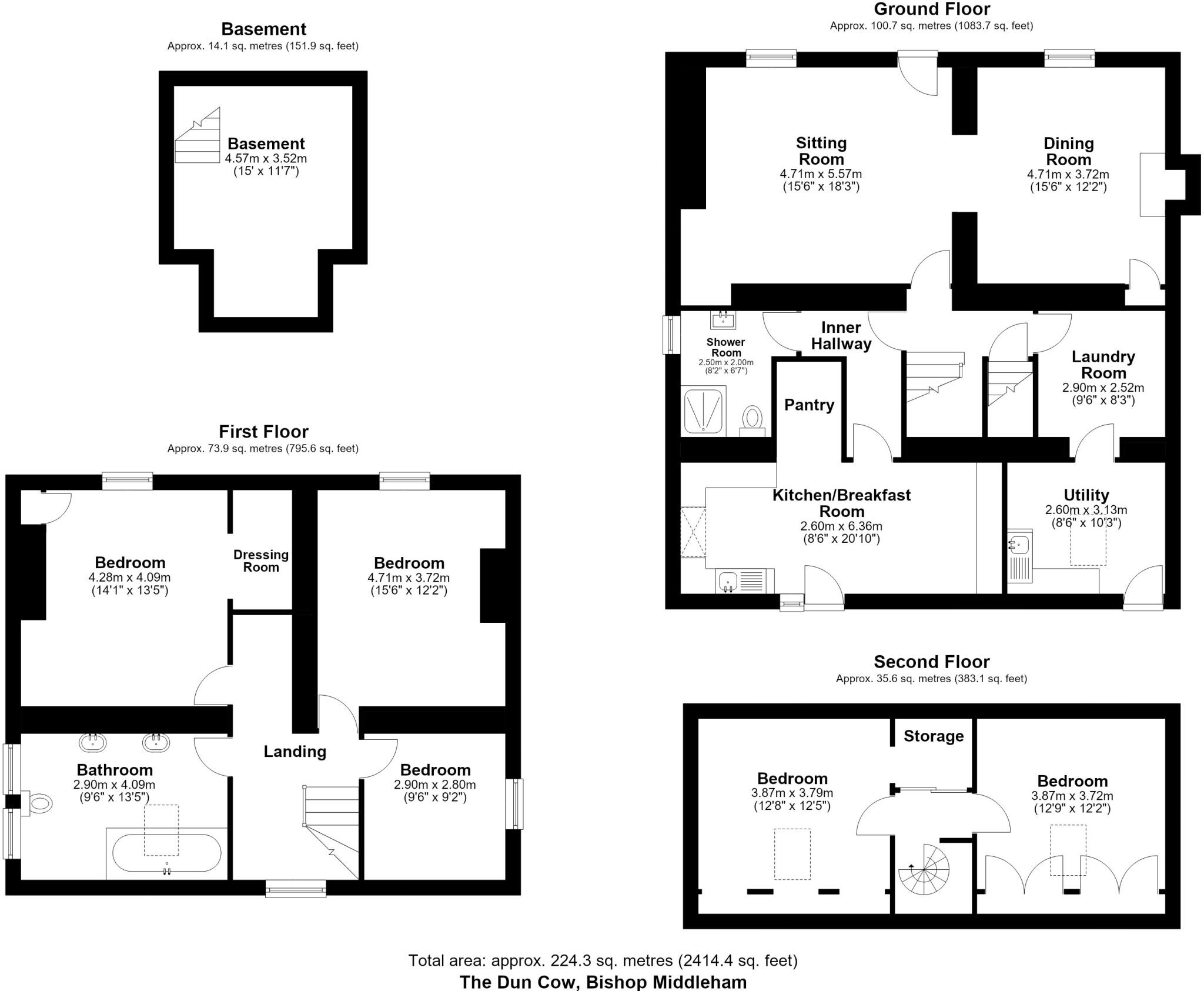 The Dun Cow, Bishop Middleham, DL17 floorplan