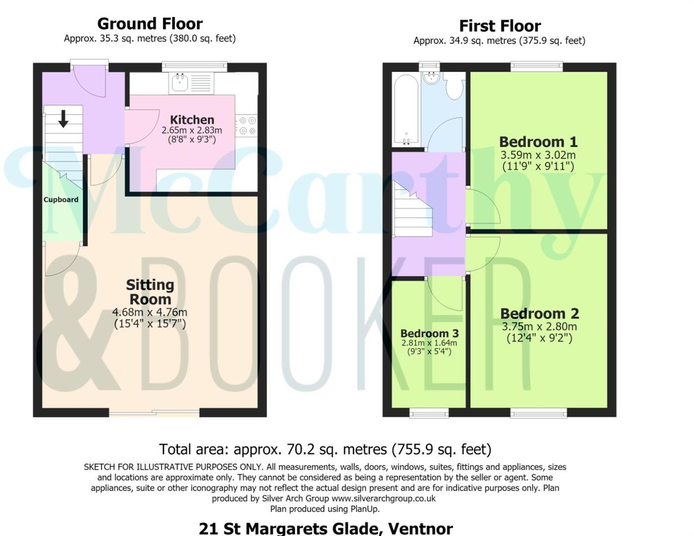 SEMI-DETACHED HOME - St. Margarets Glade, Ventnor floorplan