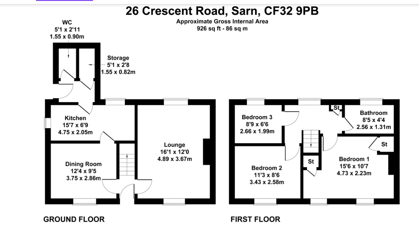 Crescent Road, Bridgend, CF32 floorplan