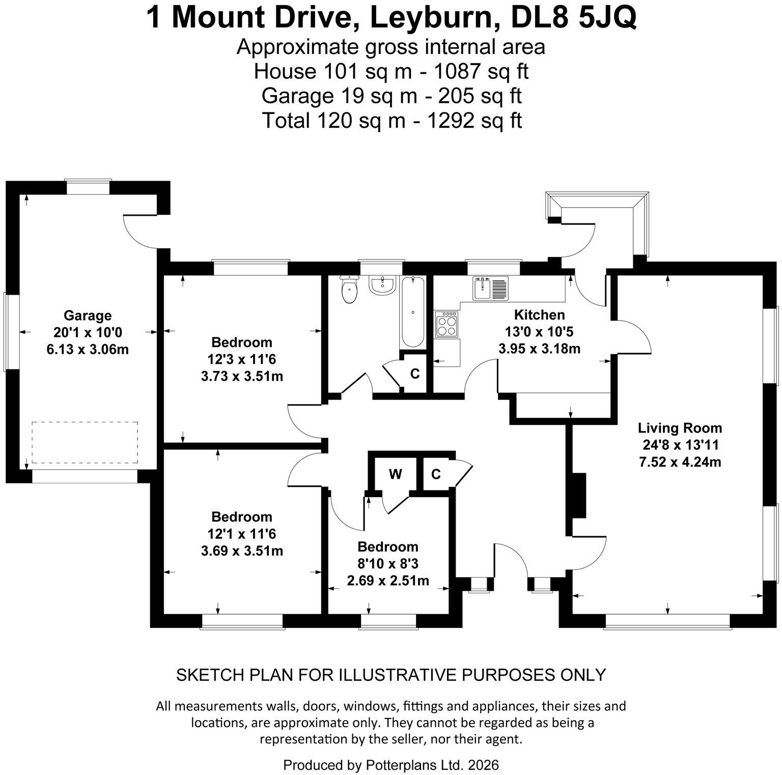 1 Mount Drive, Leyburn floorplan